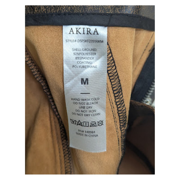 Edgy Distressed Mini Skirt | Akira Faux Leather Grunge Y2K Streetwear M - Picture 8 of 9